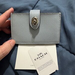 Coach Pale blue Leather Card Holder